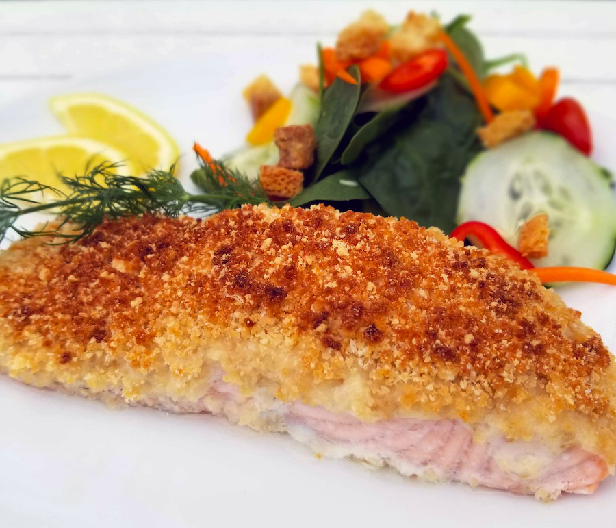 Panko & Horseradish Crusted Salmon - Aleia's