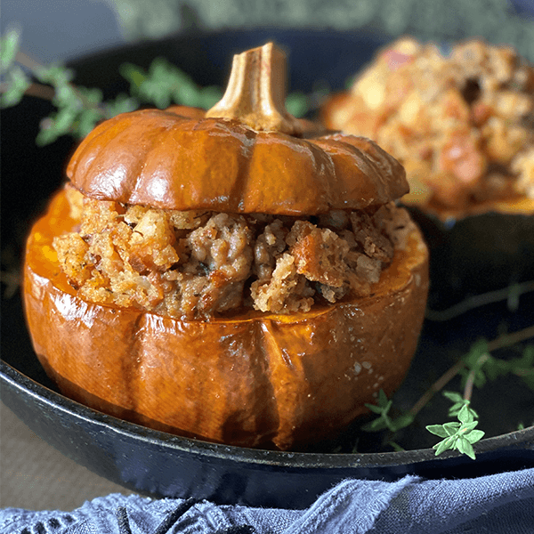 Sausage, Cranberry & Apple Stuffed Squash