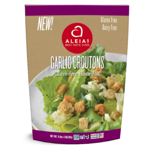 Aleia's Gluten-Free Garlic Salad Croutons front of package image