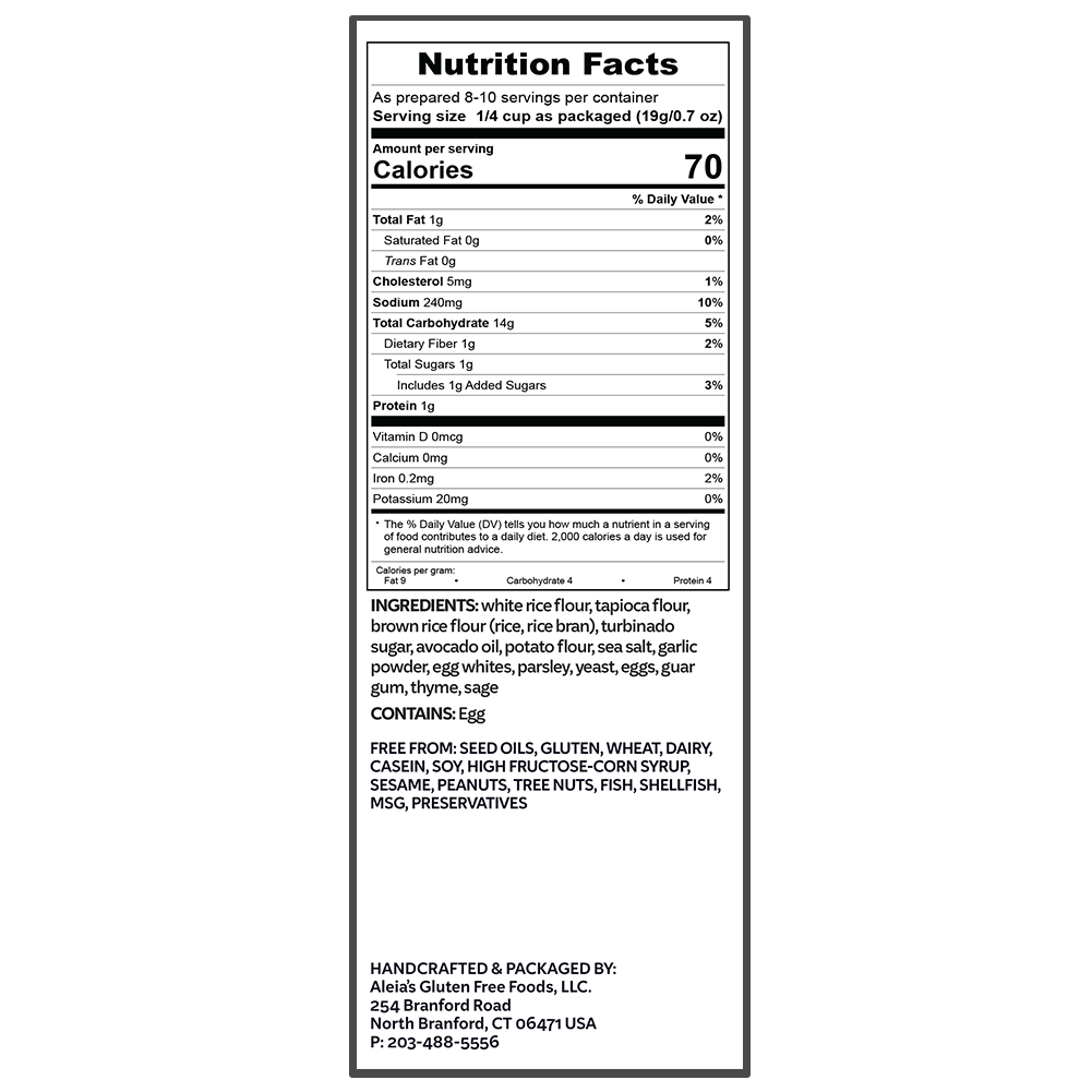 Aleia's GF AVO SAVORY STUFFING MIX 9oz - Image 5