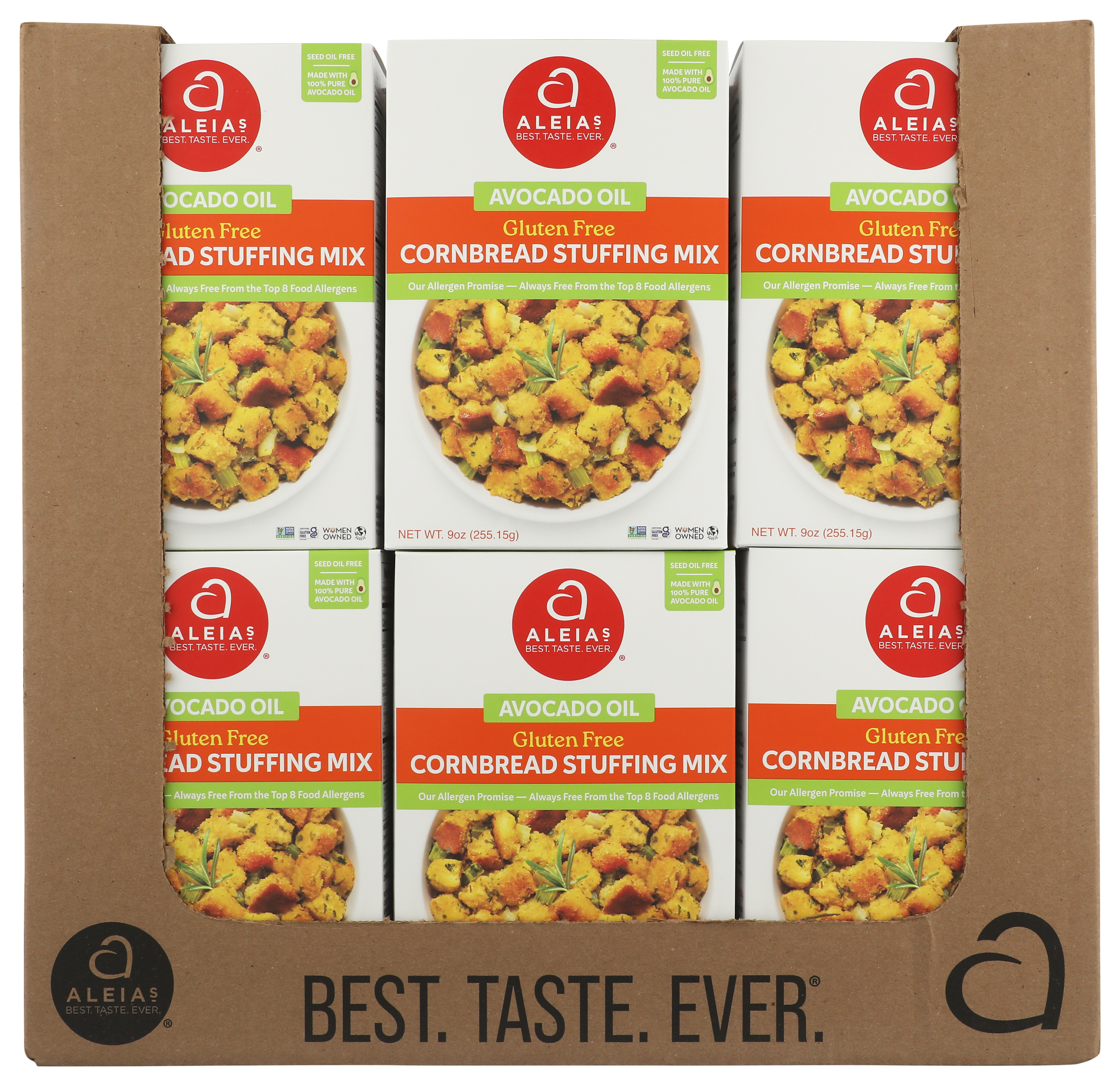Aleia's GF AVO CORNBREAD STUFFING MIX 24/9oz Display CASE
